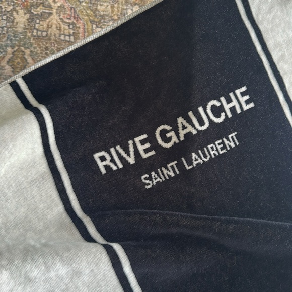 NWT $2100 Saint Laurent Towel Cabas in terrycloth tote in black + light gray - Picture 11 of 13